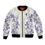 Custom Algeria Iris Floral White Bomber Jacket Africa Women’s Football Champion Series 2026