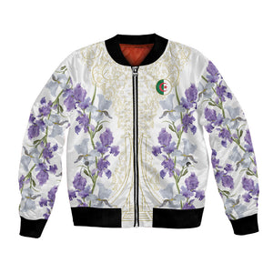 Custom Algeria Iris Floral White Bomber Jacket Africa Women’s Football Champion Series 2026