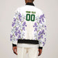 Custom Algeria Iris Floral White Bomber Jacket Africa Women’s Football Champion Series 2026