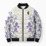 Custom Algeria Iris Floral White Bomber Puffer Jacket Africa Women’s Football Champion Series 2026