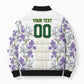 Custom Algeria Iris Floral White Bomber Puffer Jacket Africa Women’s Football Champion Series 2026