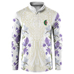 Custom Algeria Iris Floral White Button Sweatshirt Africa Women’s Football Champion Series 2026