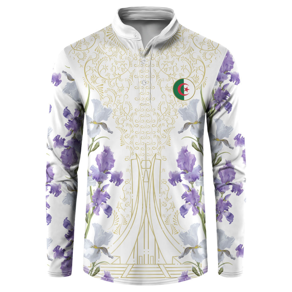 Custom Algeria Iris Floral White Button Sweatshirt Africa Women’s Football Champion Series 2026