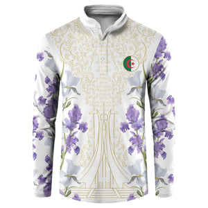 Custom Algeria Iris Floral White Button Sweatshirt Africa Women’s Football Champion Series 2026