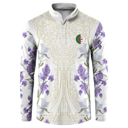 Custom Algeria Iris Floral White Button Sweatshirt Africa Women’s Football Champion Series 2026