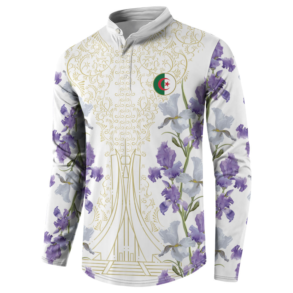 Custom Algeria Iris Floral White Button Sweatshirt Africa Women’s Football Champion Series 2026