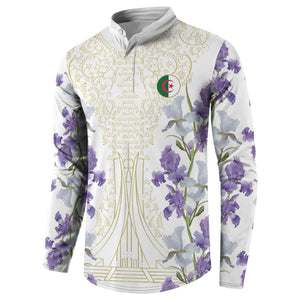 Custom Algeria Iris Floral White Button Sweatshirt Africa Women’s Football Champion Series 2026