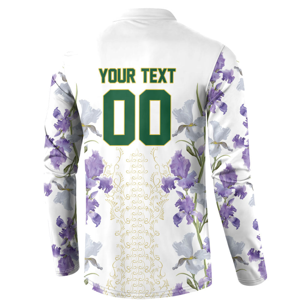 Custom Algeria Iris Floral White Button Sweatshirt Africa Women’s Football Champion Series 2026