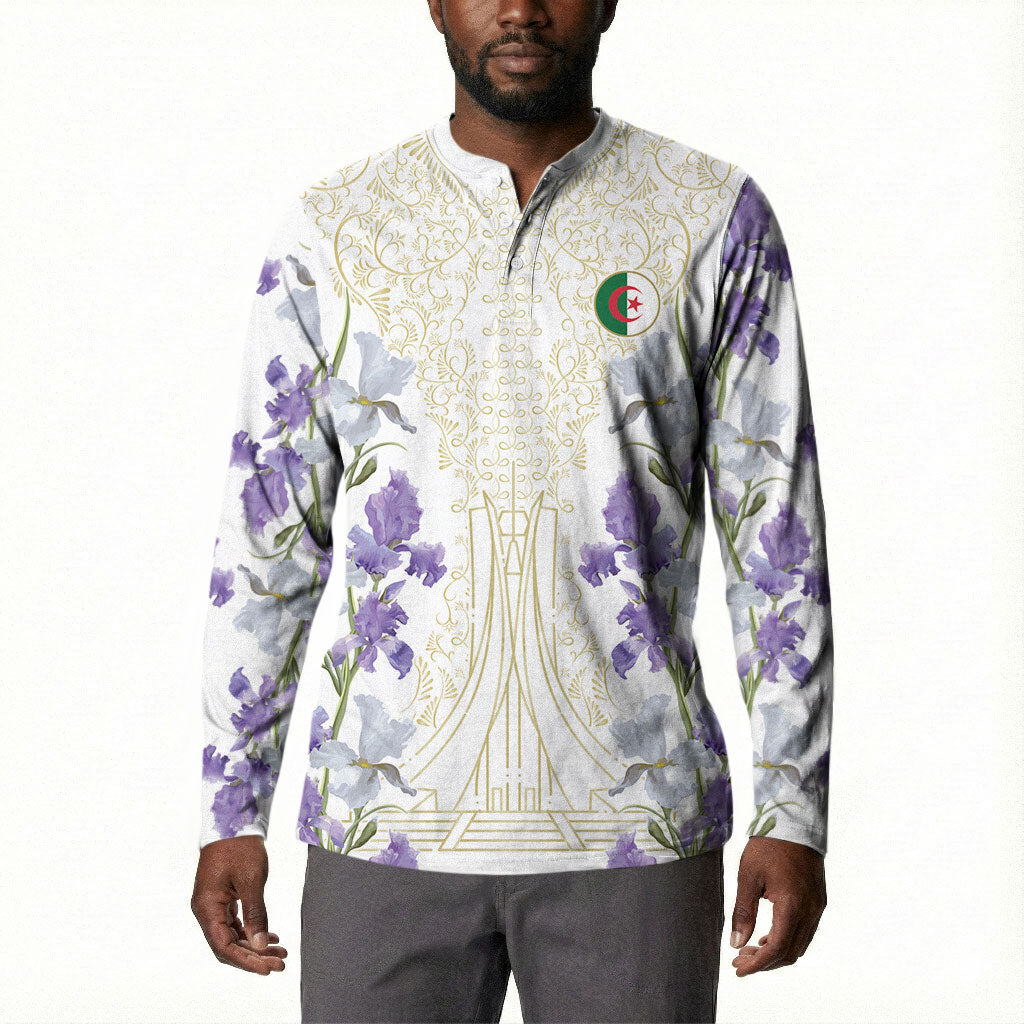 Custom Algeria Iris Floral White Button Sweatshirt Africa Women’s Football Champion Series 2026