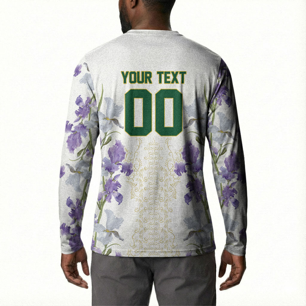 Custom Algeria Iris Floral White Button Sweatshirt Africa Women’s Football Champion Series 2026