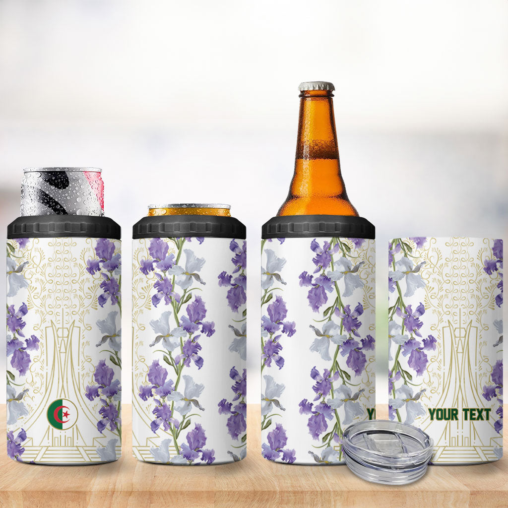 Custom Algeria Iris Floral White 4 in 1 Can Cooler Tumbler Africa Women’s Football Champion Series 2026