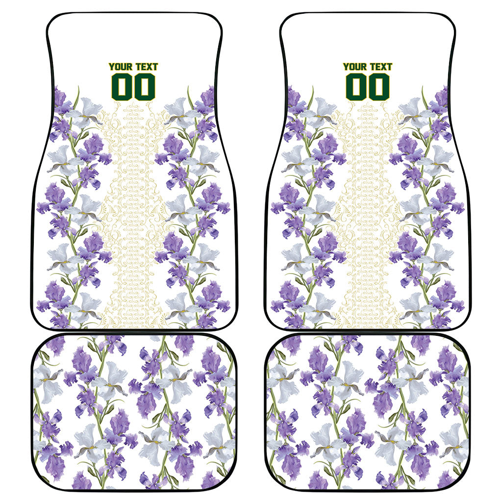 Custom Algeria Iris Floral White Car Mats Africa Women’s Football Champion Series 2026