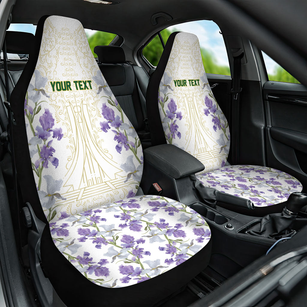 Custom Algeria Iris Floral White Car Seat Cover Africa Women’s Football Champion Series 2026