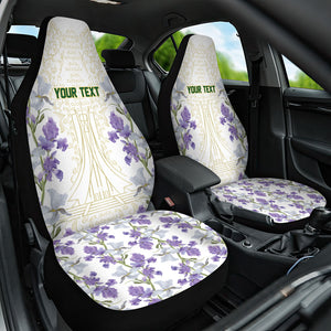Custom Algeria Iris Floral White Car Seat Cover Africa Women’s Football Champion Series 2026