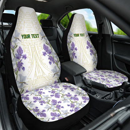 Custom Algeria Iris Floral White Car Seat Cover Africa Women’s Football Champion Series 2026