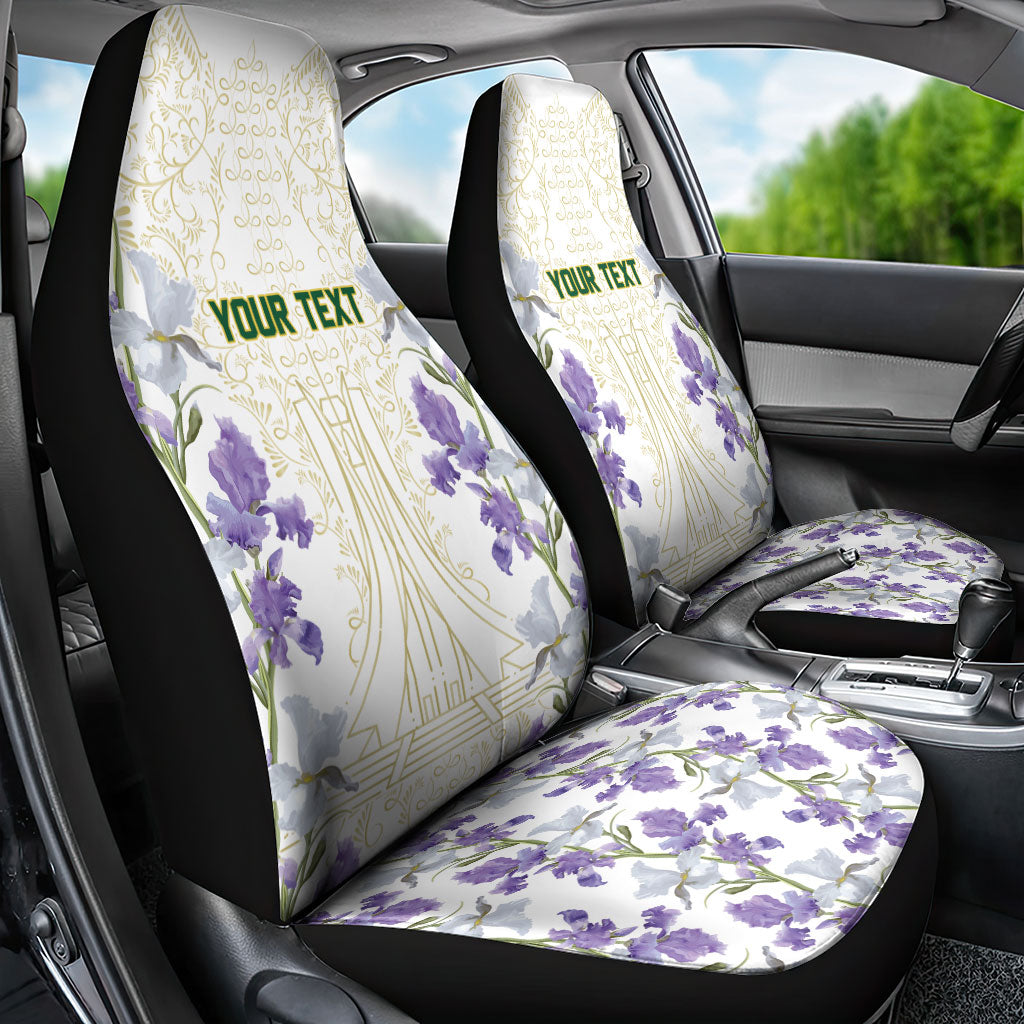 Custom Algeria Iris Floral White Car Seat Cover Africa Women’s Football Champion Series 2026