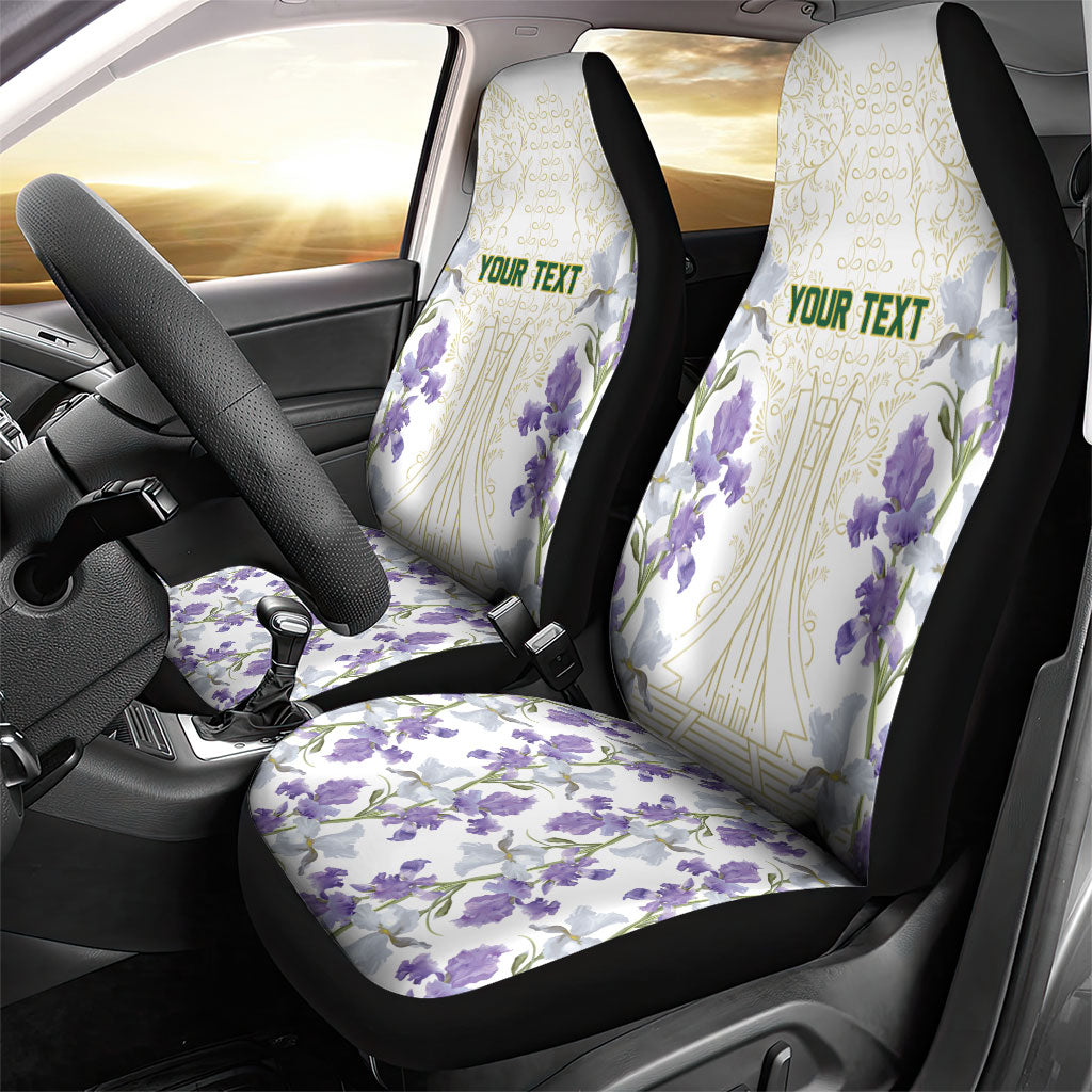 Custom Algeria Iris Floral White Car Seat Cover Africa Women’s Football Champion Series 2026