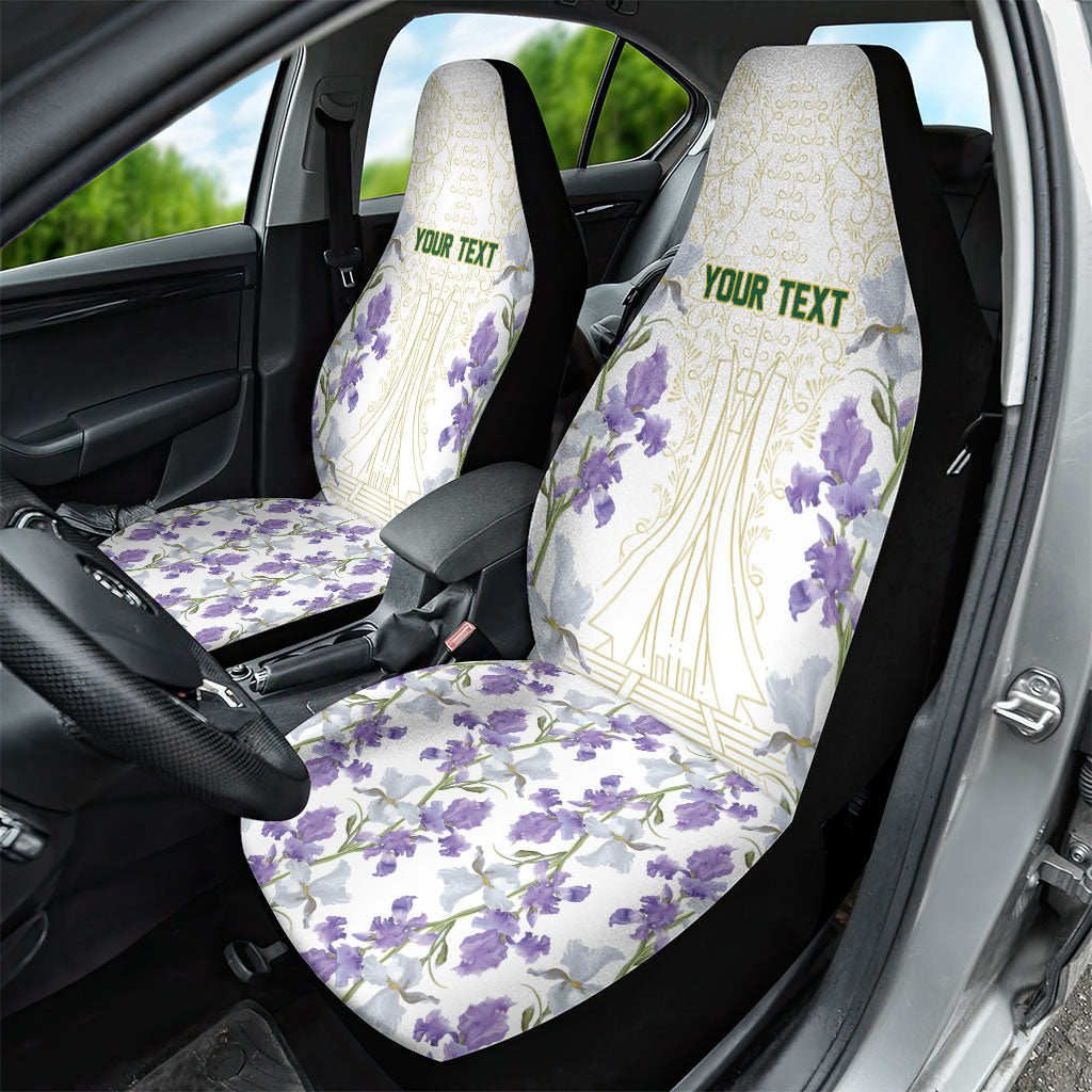 Custom Algeria Iris Floral White Car Seat Cover Africa Women’s Football Champion Series 2026