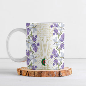 Custom Algeria Iris Floral White Ceramic Mug Africa Women’s Football Champion Series 2026