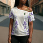 Custom Algeria Iris Floral White Cross Shoulder Shirt Africa Women’s Football Champion Series 2026