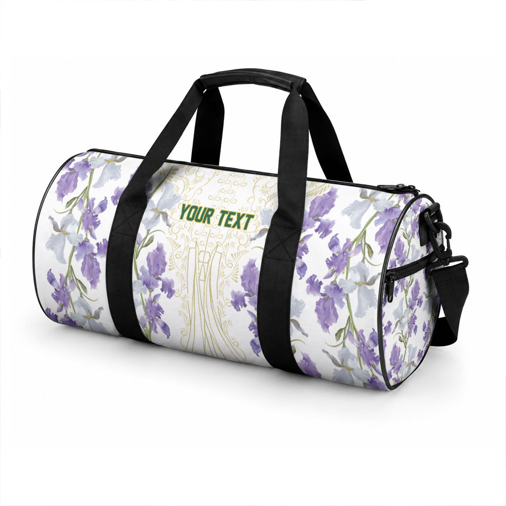 Custom Algeria Iris Floral White Duffle Bag Africa Women’s Football Champion Series 2026