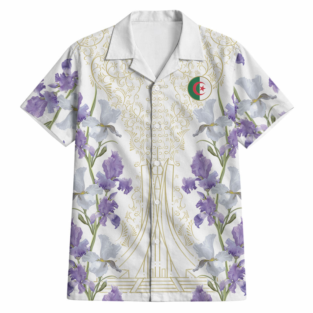 Custom Algeria Iris Floral White Hawaiian Shirt Africa Women’s Football Champion Series 2026