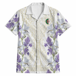 Custom Algeria Iris Floral White Hawaiian Shirt Africa Women’s Football Champion Series 2026
