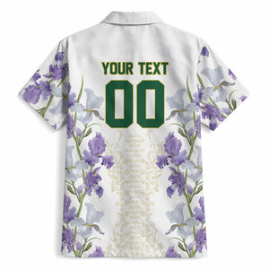 Custom Algeria Iris Floral White Hawaiian Shirt Africa Women’s Football Champion Series 2026