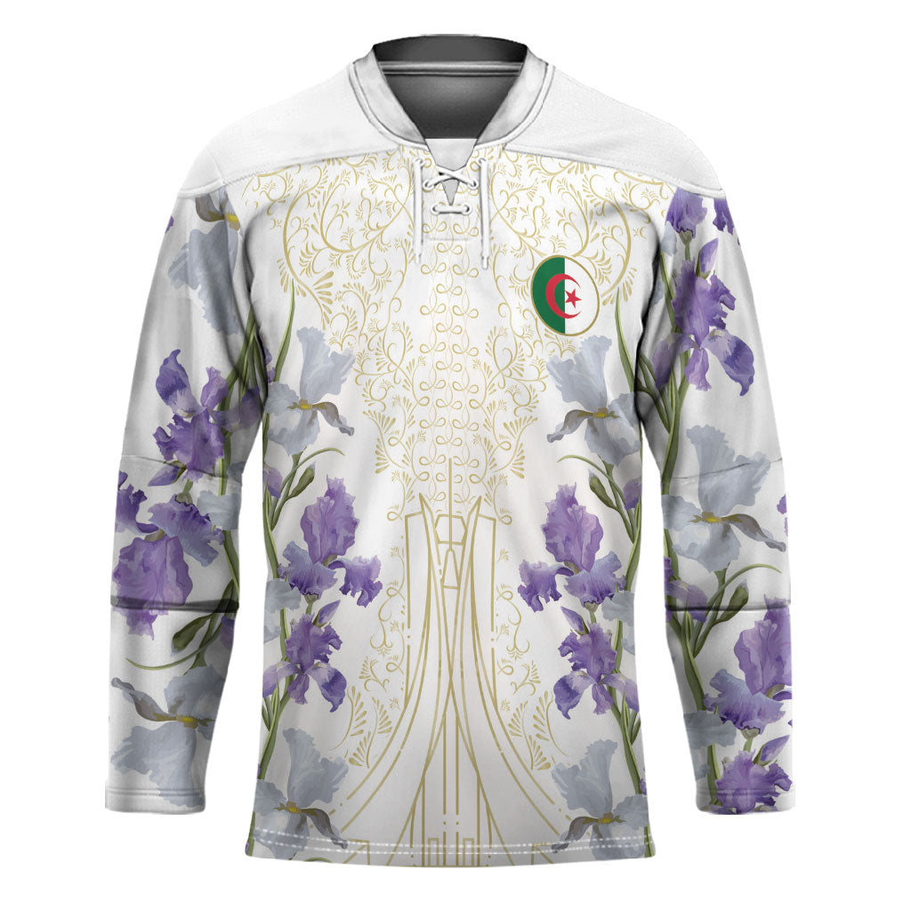 Custom Algeria Iris Floral White Hockey Jersey Africa Women’s Football Champion Series 2026