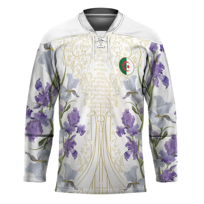 Custom Algeria Iris Floral White Hockey Jersey Africa Women’s Football Champion Series 2026