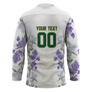 Custom Algeria Iris Floral White Hockey Jersey Africa Women’s Football Champion Series 2026