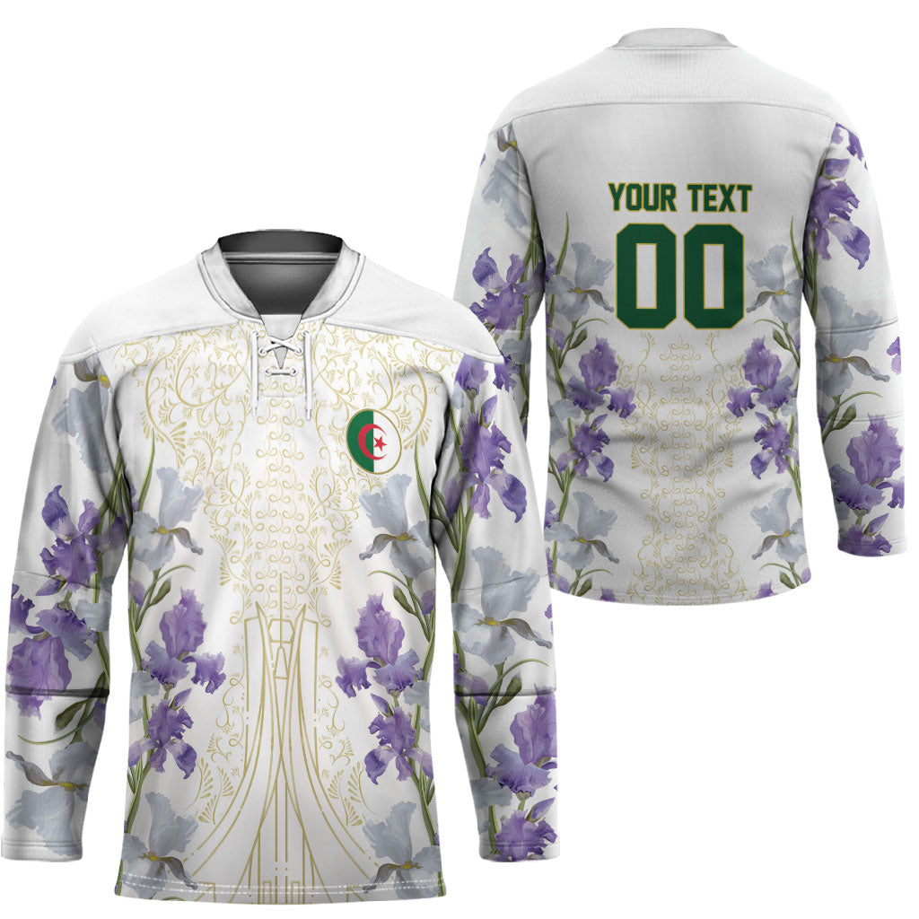 Custom Algeria Iris Floral White Hockey Jersey Africa Women’s Football Champion Series 2026