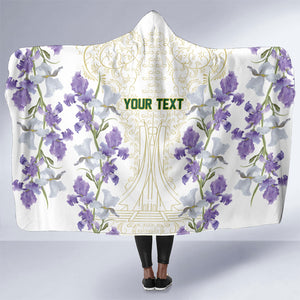 Custom Algeria Iris Floral White Hooded Blanket Africa Women’s Football Champion Series 2026