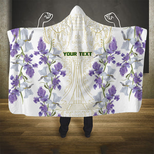 Custom Algeria Iris Floral White Hooded Blanket Africa Women’s Football Champion Series 2026