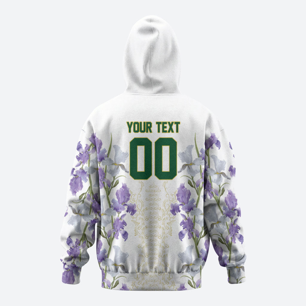 Custom Algeria Iris Floral White Hoodie Africa Women’s Football Champion Series 2026