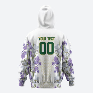 Custom Algeria Iris Floral White Hoodie Africa Women’s Football Champion Series 2026