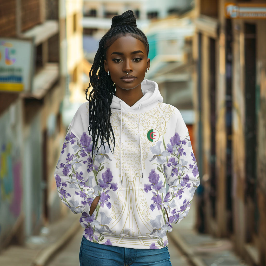Custom Algeria Iris Floral White Hoodie Africa Women’s Football Champion Series 2026