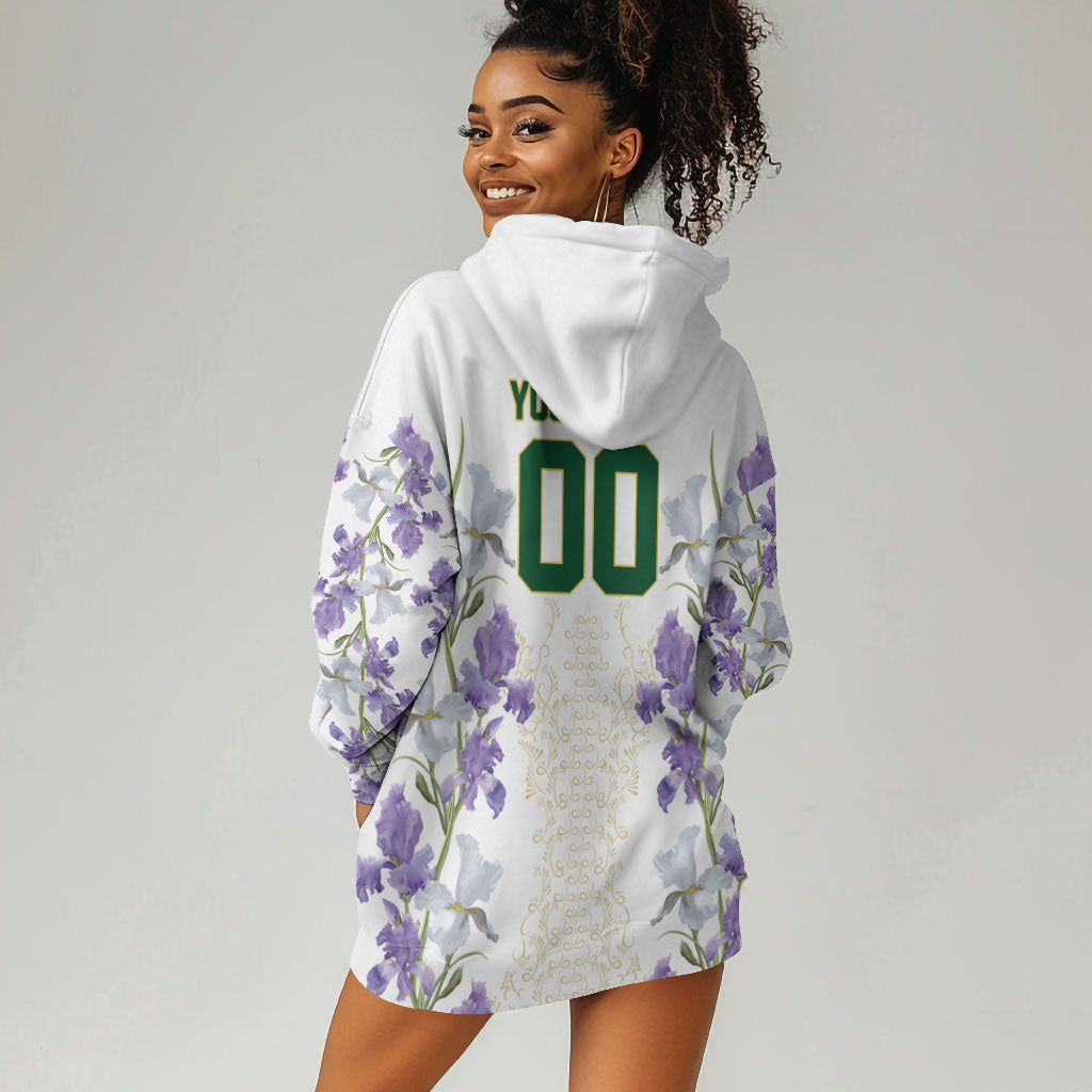 Custom Algeria Iris Floral White Hoodie Dress Africa Women’s Football Champion Series 2026