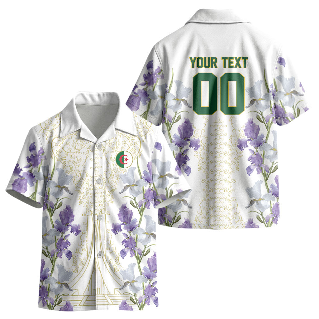 Custom Algeria Iris Floral White Kid Hawaiian Shirt Africa Women’s Football Champion Series 2026