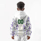 Custom Algeria Iris Floral White Kid Hoodie Africa Women’s Football Champion Series 2026