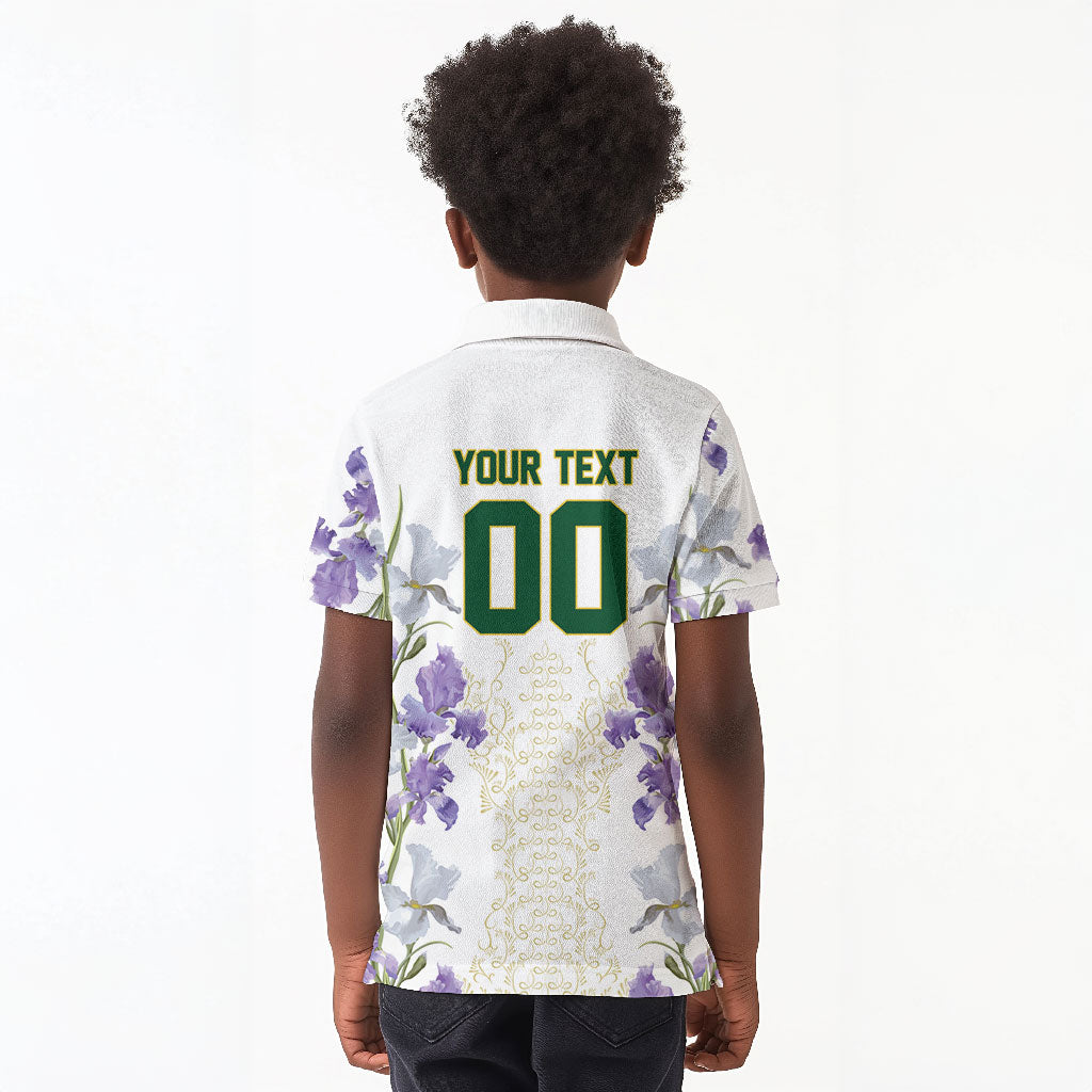 Custom Algeria Iris Floral White Kid Polo Shirt Africa Women’s Football Champion Series 2026