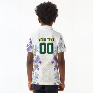 Custom Algeria Iris Floral White Kid Polo Shirt Africa Women’s Football Champion Series 2026