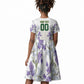 Custom Algeria Iris Floral White Kid Short Sleeve Dress Africa Women’s Football Champion Series 2026