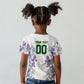 Custom Algeria Iris Floral White Kid T shirt Africa Women’s Football Champion Series 2026