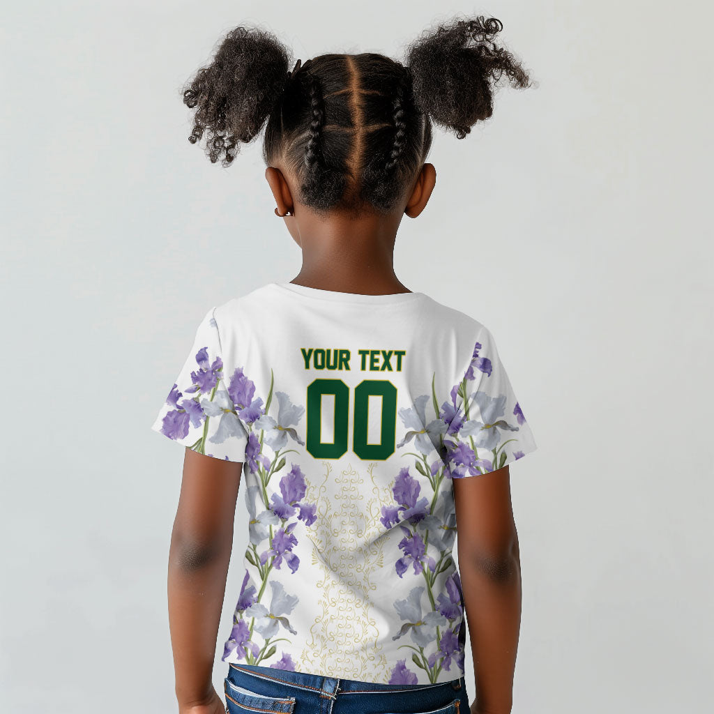 Custom Algeria Iris Floral White Kid T shirt Africa Women’s Football Champion Series 2026