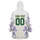 Custom Algeria Iris Floral White Kid Wearable Blanket Hoodie Africa Women’s Football Champion Series 2026