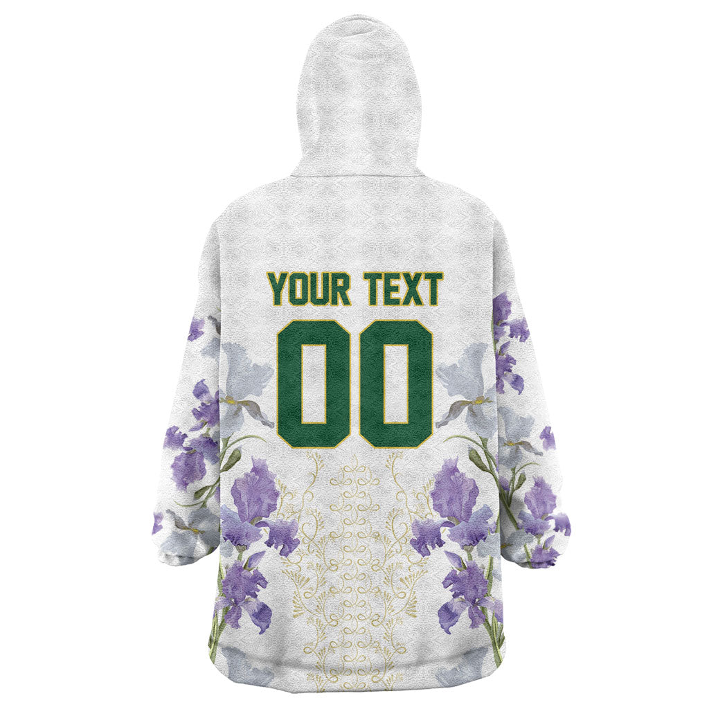 Custom Algeria Iris Floral White Kid Wearable Blanket Hoodie Africa Women’s Football Champion Series 2026