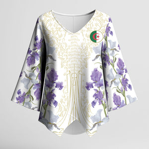 Custom Algeria Iris Floral White Kimono Sleeve Blouse Africa Women’s Football Champion Series 2026