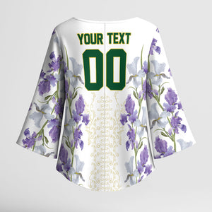 Custom Algeria Iris Floral White Kimono Sleeve Blouse Africa Women’s Football Champion Series 2026