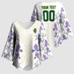 Custom Algeria Iris Floral White Kimono Sleeve Blouse Africa Women’s Football Champion Series 2026